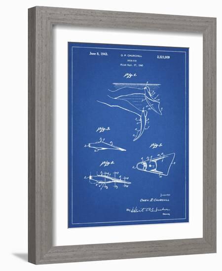 PP1079-Blueprint Swim Fins Patent Poster-Cole Borders-Framed Giclee Print