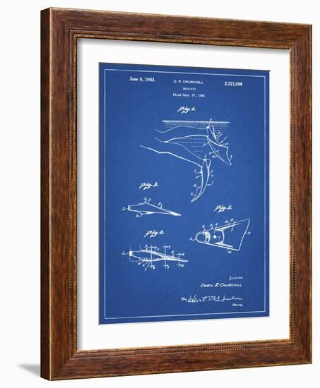PP1079-Blueprint Swim Fins Patent Poster-Cole Borders-Framed Giclee Print