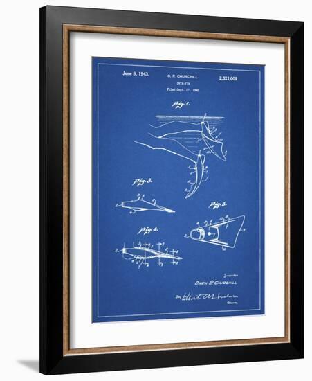 PP1079-Blueprint Swim Fins Patent Poster-Cole Borders-Framed Giclee Print