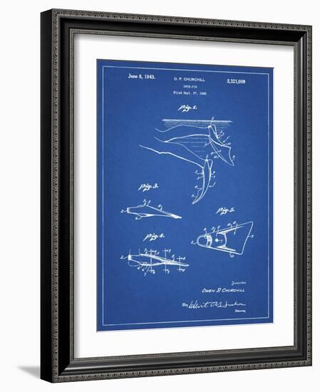 PP1079-Blueprint Swim Fins Patent Poster-Cole Borders-Framed Giclee Print