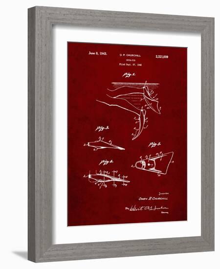 PP1079-Burgundy Swim Fins Patent Poster-Cole Borders-Framed Giclee Print