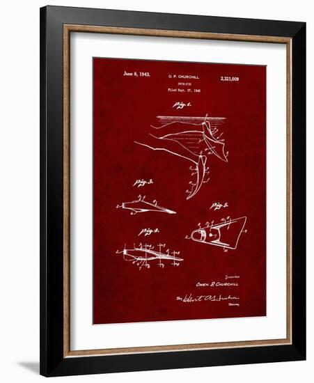 PP1079-Burgundy Swim Fins Patent Poster-Cole Borders-Framed Giclee Print