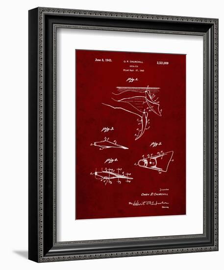 PP1079-Burgundy Swim Fins Patent Poster-Cole Borders-Framed Giclee Print