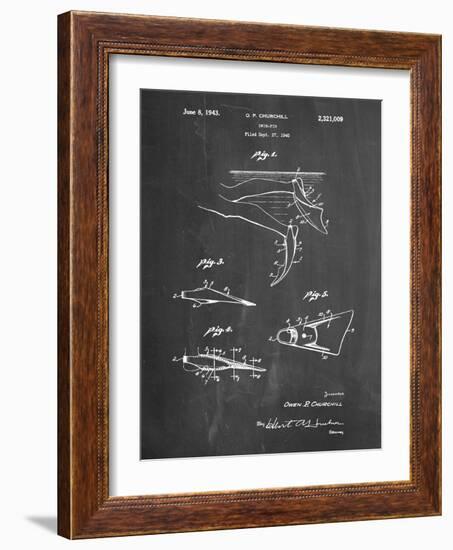 PP1079-Chalkboard Swim Fins Patent Poster-Cole Borders-Framed Giclee Print