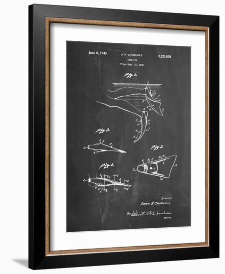 PP1079-Chalkboard Swim Fins Patent Poster-Cole Borders-Framed Giclee Print