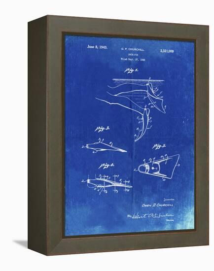 PP1079-Faded Blueprint Swim Fins Patent Poster-Cole Borders-Framed Premier Image Canvas