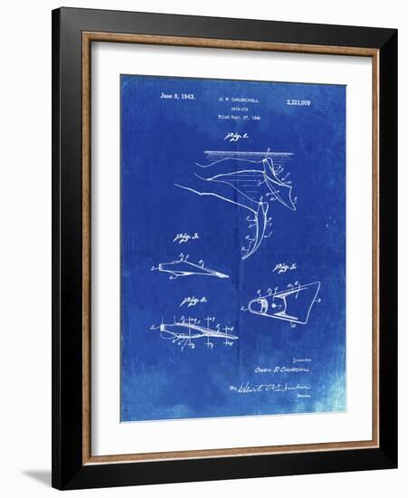 PP1079-Faded Blueprint Swim Fins Patent Poster-Cole Borders-Framed Giclee Print