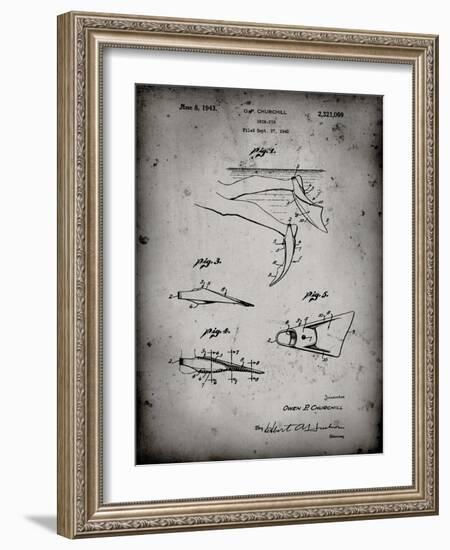 PP1079-Faded Grey Swim Fins Patent Poster-Cole Borders-Framed Giclee Print