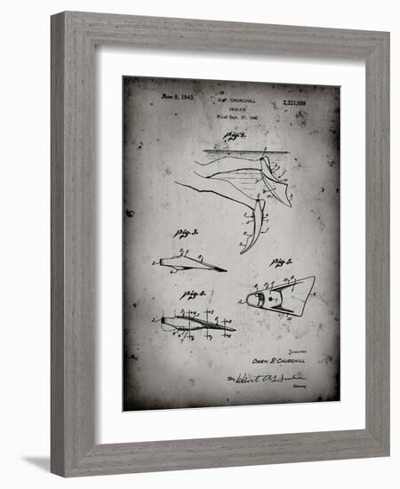 PP1079-Faded Grey Swim Fins Patent Poster-Cole Borders-Framed Giclee Print