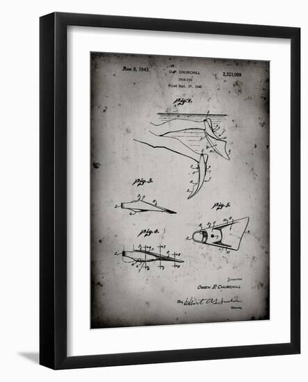 PP1079-Faded Grey Swim Fins Patent Poster-Cole Borders-Framed Giclee Print