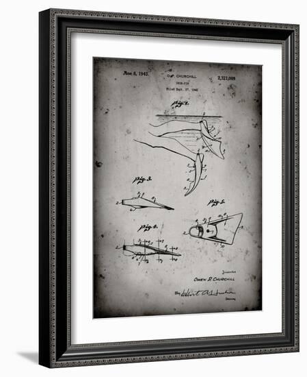 PP1079-Faded Grey Swim Fins Patent Poster-Cole Borders-Framed Giclee Print