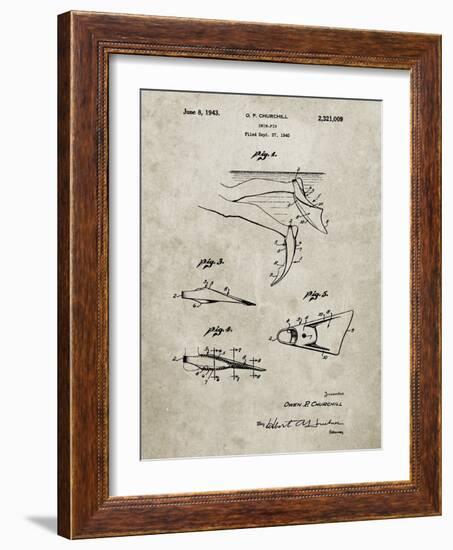 PP1079-Sandstone Swim Fins Patent Poster-Cole Borders-Framed Giclee Print