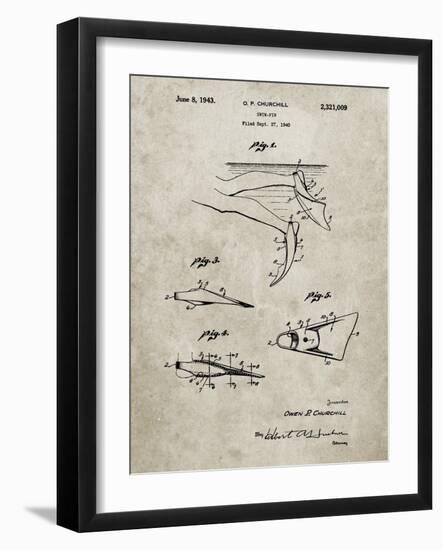 PP1079-Sandstone Swim Fins Patent Poster-Cole Borders-Framed Giclee Print