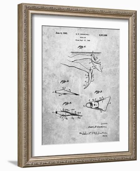 PP1079-Slate Swim Fins Patent Poster-Cole Borders-Framed Giclee Print