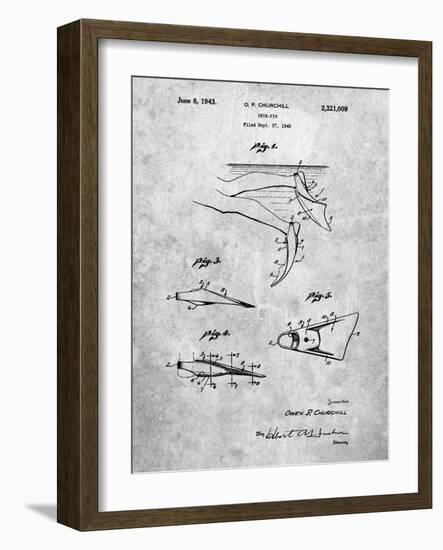 PP1079-Slate Swim Fins Patent Poster-Cole Borders-Framed Giclee Print