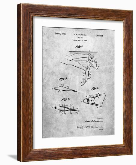 PP1079-Slate Swim Fins Patent Poster-Cole Borders-Framed Giclee Print