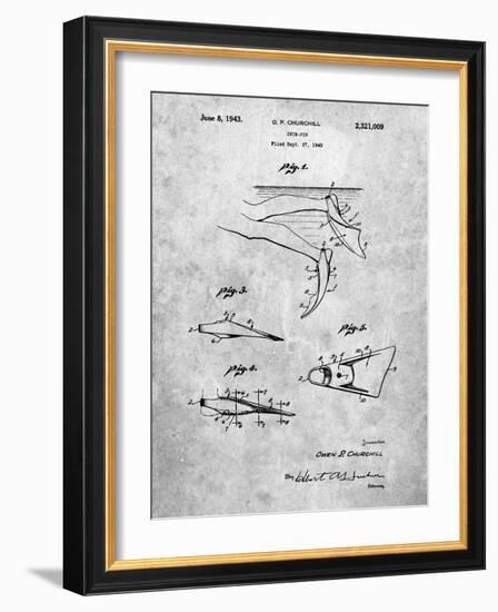 PP1079-Slate Swim Fins Patent Poster-Cole Borders-Framed Giclee Print