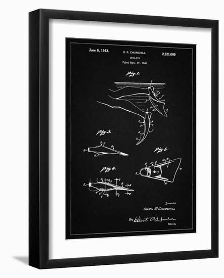 PP1079-Vintage Black Swim Fins Patent Poster-Cole Borders-Framed Giclee Print