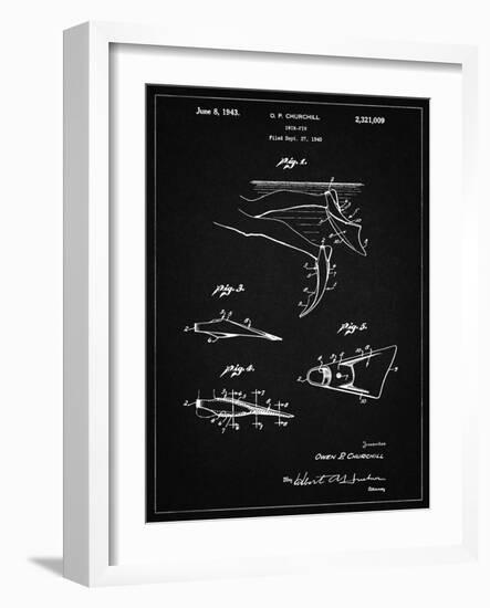 PP1079-Vintage Black Swim Fins Patent Poster-Cole Borders-Framed Giclee Print