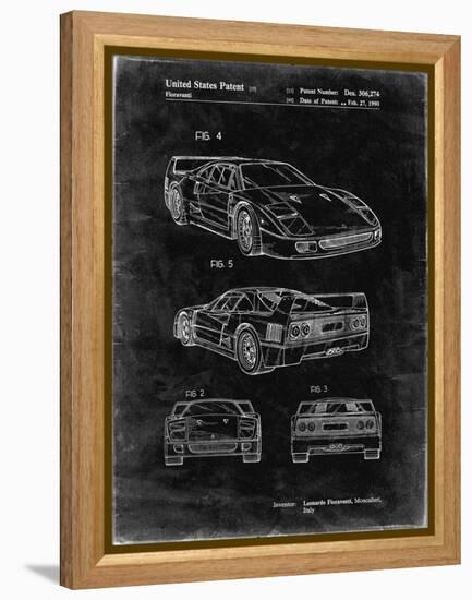 PP108-Black Grunge Ferrari 1990 F40 Patent Poster-Cole Borders-Framed Premier Image Canvas