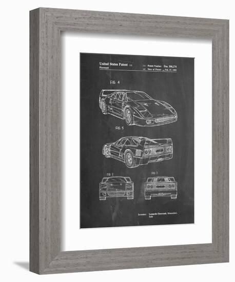 PP108-Chalkboard Ferrari 1990 F40 Patent Poster-Cole Borders-Framed Giclee Print