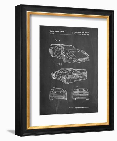 PP108-Chalkboard Ferrari 1990 F40 Patent Poster-Cole Borders-Framed Giclee Print