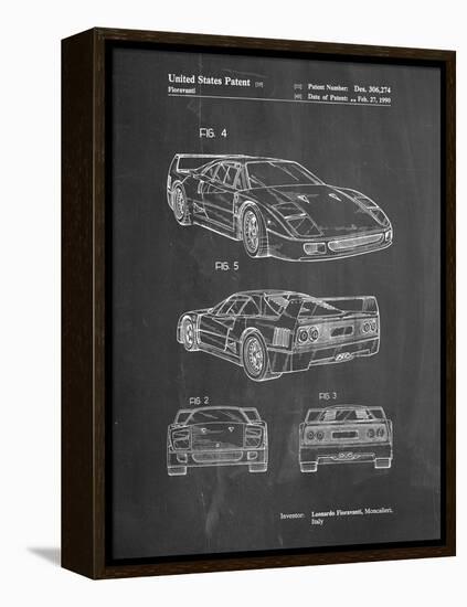 PP108-Chalkboard Ferrari 1990 F40 Patent Poster-Cole Borders-Framed Premier Image Canvas