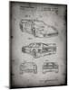 PP108-Faded Grey Ferrari 1990 F40 Patent Poster-Cole Borders-Mounted Giclee Print