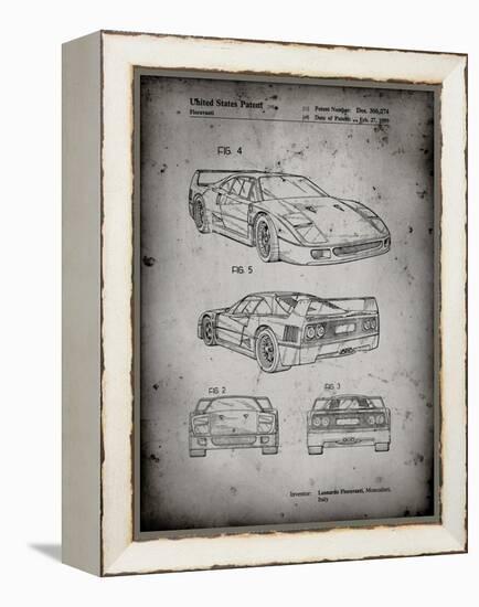 PP108-Faded Grey Ferrari 1990 F40 Patent Poster-Cole Borders-Framed Premier Image Canvas