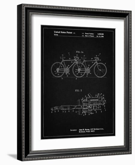 PP1084-Vintage Black Tandem Bicycle Patent Poster-Cole Borders-Framed Giclee Print