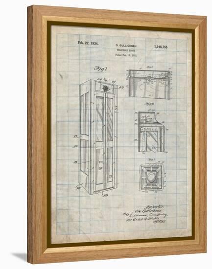 PP1088-Antique Grid Parchment Telephone Booth Patent Poster-Cole Borders-Framed Premier Image Canvas