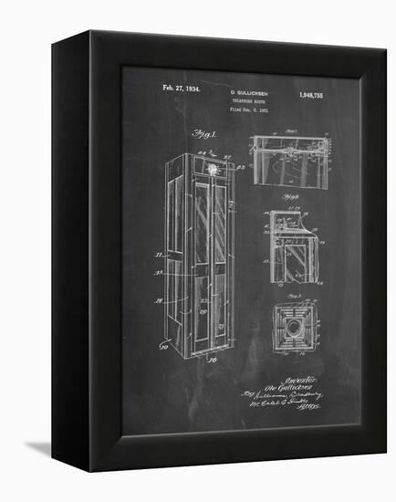 PP1088-Chalkboard Telephone Booth Patent Poster-Cole Borders-Framed Premier Image Canvas