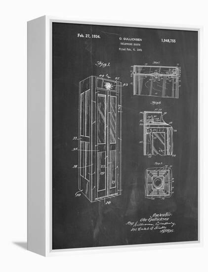 PP1088-Chalkboard Telephone Booth Patent Poster-Cole Borders-Framed Premier Image Canvas