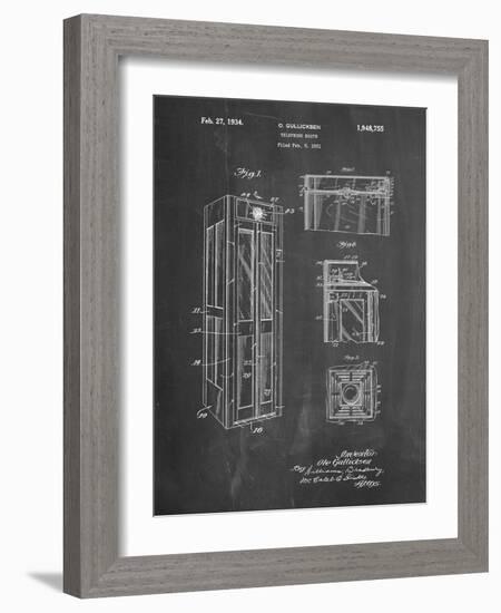 PP1088-Chalkboard Telephone Booth Patent Poster-Cole Borders-Framed Giclee Print