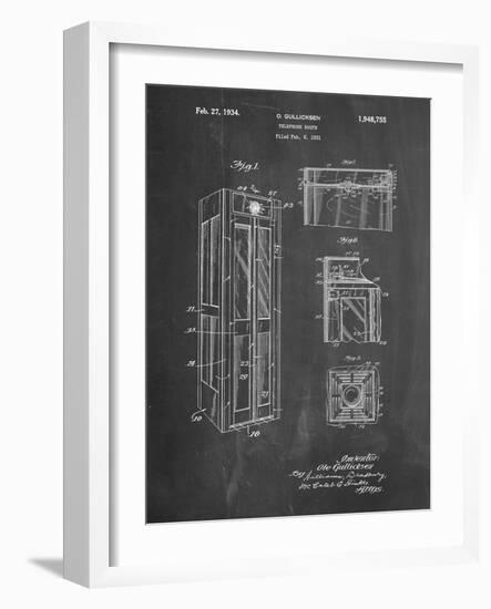 PP1088-Chalkboard Telephone Booth Patent Poster-Cole Borders-Framed Giclee Print