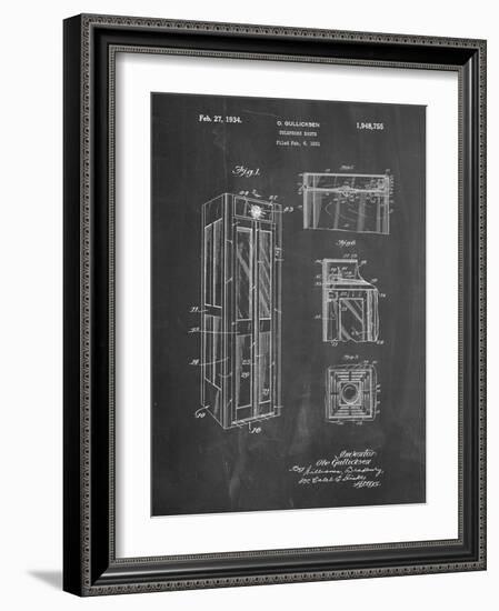 PP1088-Chalkboard Telephone Booth Patent Poster-Cole Borders-Framed Giclee Print