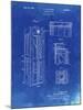 PP1088-Faded Blueprint Telephone Booth Patent Poster-Cole Borders-Mounted Giclee Print