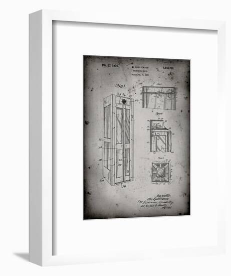 PP1088-Faded Grey Telephone Booth Patent Poster-Cole Borders-Framed Giclee Print