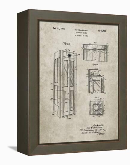 PP1088-Sandstone Telephone Booth Patent Poster-Cole Borders-Framed Premier Image Canvas