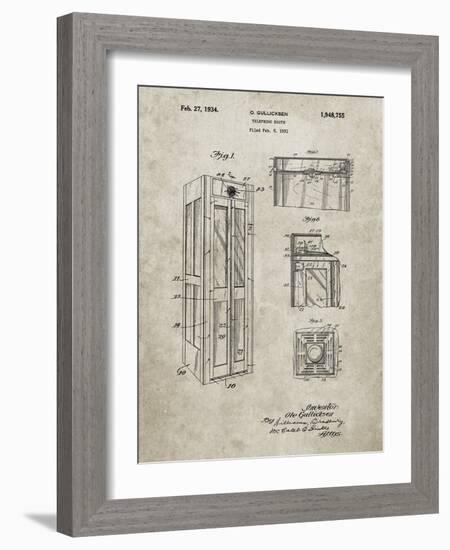 PP1088-Sandstone Telephone Booth Patent Poster-Cole Borders-Framed Giclee Print