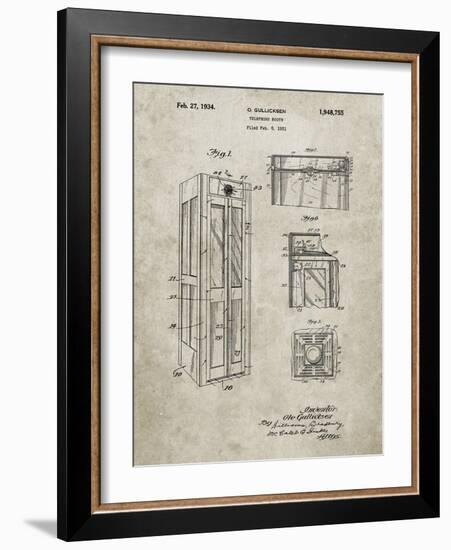 PP1088-Sandstone Telephone Booth Patent Poster-Cole Borders-Framed Giclee Print