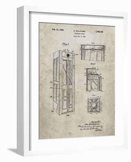 PP1088-Sandstone Telephone Booth Patent Poster-Cole Borders-Framed Giclee Print