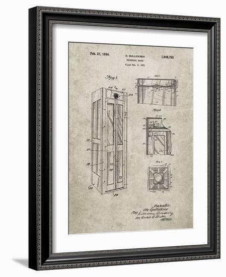 PP1088-Sandstone Telephone Booth Patent Poster-Cole Borders-Framed Giclee Print