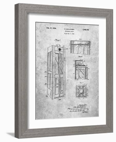 PP1088-Slate Telephone Booth Patent Poster-Cole Borders-Framed Giclee Print