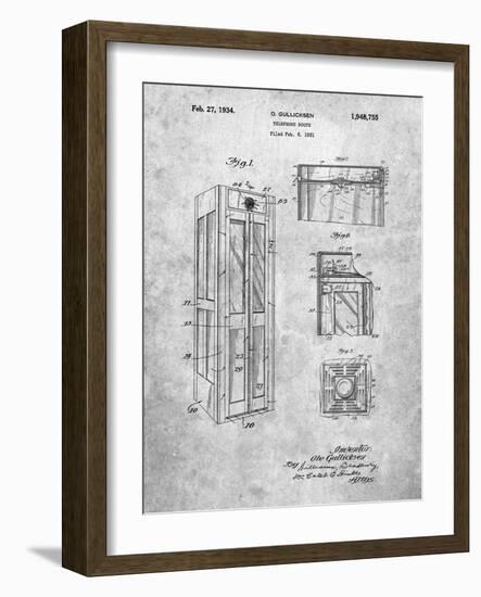 PP1088-Slate Telephone Booth Patent Poster-Cole Borders-Framed Giclee Print