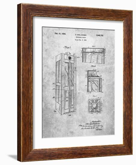 PP1088-Slate Telephone Booth Patent Poster-Cole Borders-Framed Giclee Print