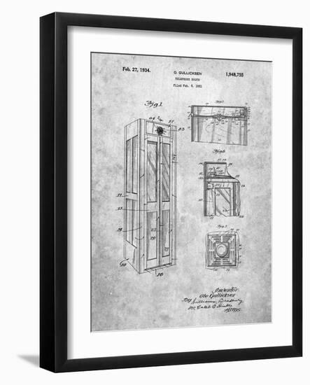 PP1088-Slate Telephone Booth Patent Poster-Cole Borders-Framed Giclee Print