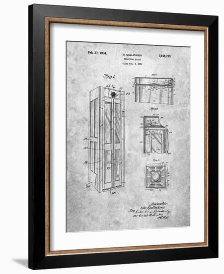 PP1088-Slate Telephone Booth Patent Poster-Cole Borders-Framed Giclee Print