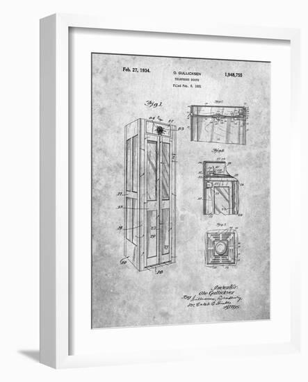 PP1088-Slate Telephone Booth Patent Poster-Cole Borders-Framed Giclee Print