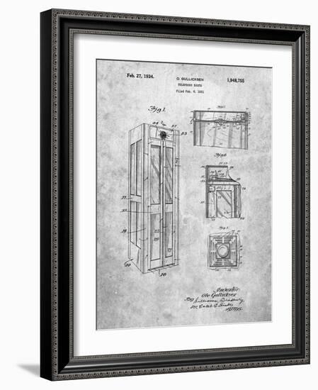 PP1088-Slate Telephone Booth Patent Poster-Cole Borders-Framed Giclee Print